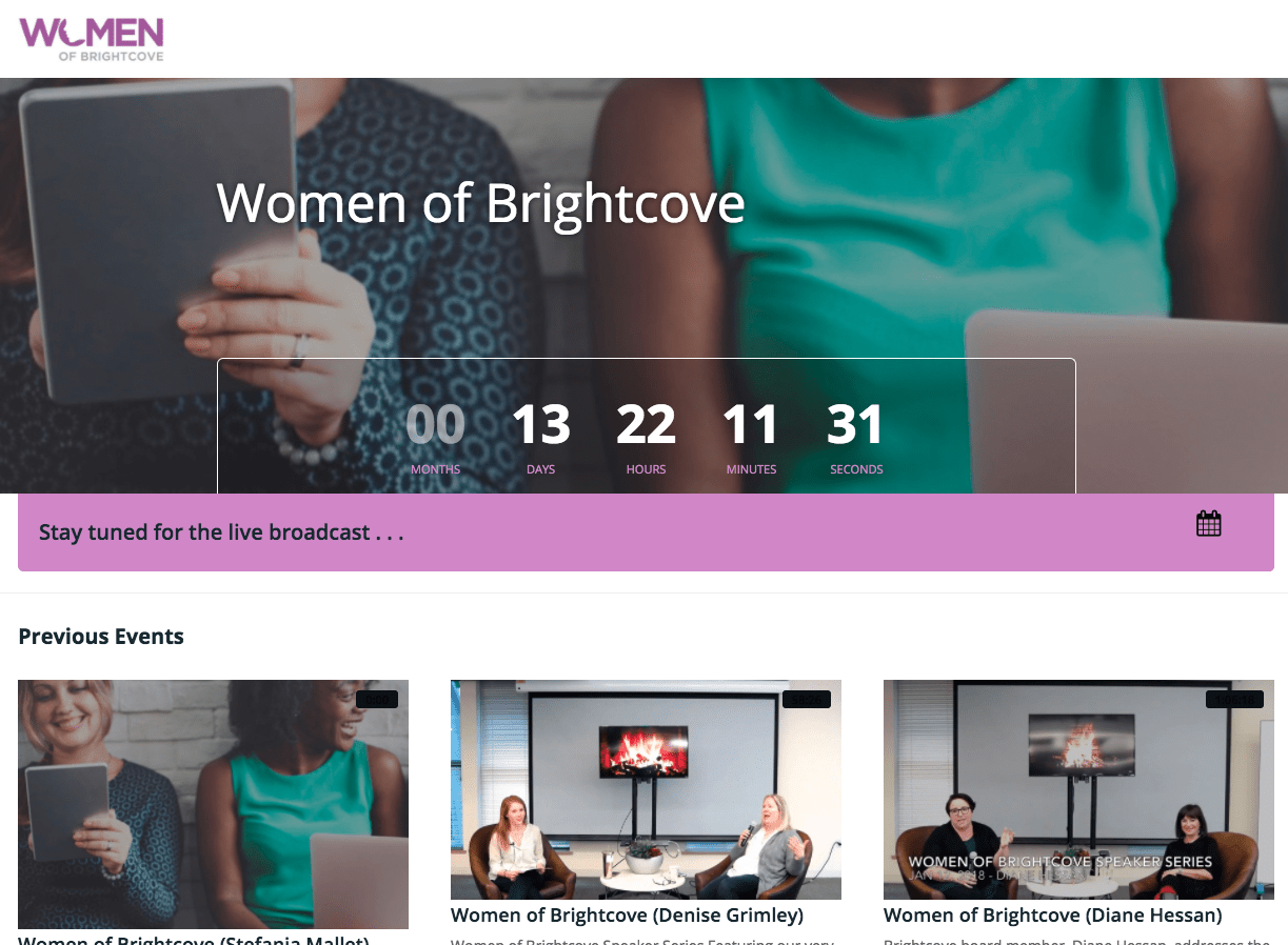 Women of Brightcove Live Broadcast Video Player
