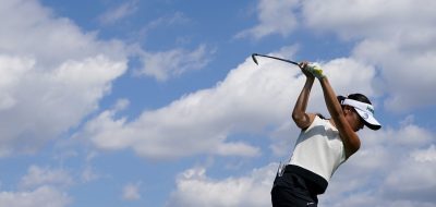 MAINEVILLE, OHIO - SEPTEMBER 21: Lydia Ko of New Zealand plays her shot from the seventh tee during the third round of the Kroger Queen City Championship presented by P&G 2024 at TPC River's Bend on September 21, 2024 in Maineville, Ohio. (Photo by Dylan Buell/Getty Images)